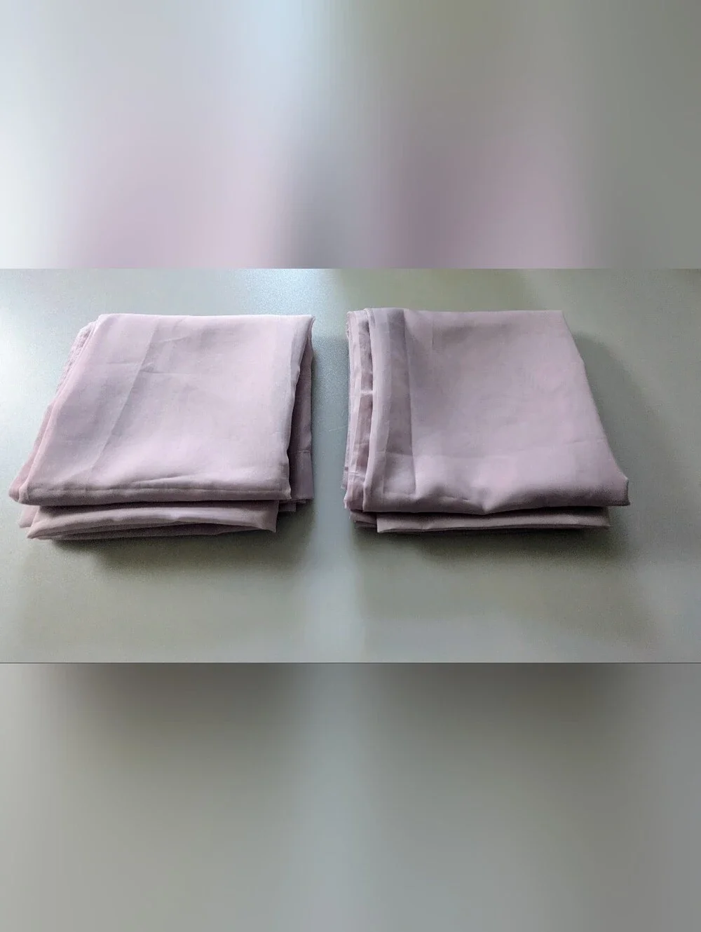 Voile Pale Lilac Sheer Curtains, Translucent Fabric. Rod Pocket. 2 Panels.